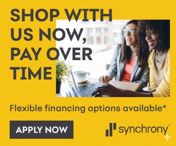 Flexible financing available through Synchrony