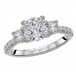 3 Stone Semi-Mount Diamond Ring