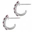 Ladies Diamond and Gemstone Hoop Earrings