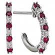 Ladies Diamond and Gemstone Hoop Earrings