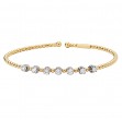 Two-Toned Diamond Cuff Fashion Bracelet