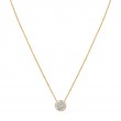 14KY TES RD DIA CIRCLE PENT NECKLACE, D1/10 CTW,ADJ 16-18