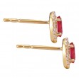 Ruby and Diamond Ladies Fashion Earrings
