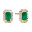 Diamond and Emerald Sapphire Fashion Earrings