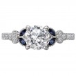 Sapphire and Diamond Semi-Mount Engagement Ring