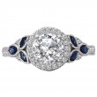 Sapphire and Diamond Semi-Mount Ring