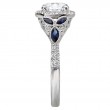 Sapphire and Diamond Semi-Mount Ring