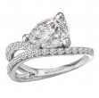 Semi-Mount Diamond Wave Band Engagement Ring