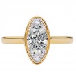 Moval-Shape, Oval Diamond Semi-Mount Engagement Ring
