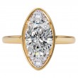 Moval-Shape, Oval Diamond Semi-Mount Engagement Ring