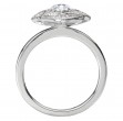 Semi-Mount Oval Disc Designed Engagement Ring