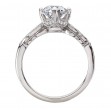 Diamond and Milgrain Detailed Semi-Mount Engagement Ring