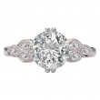 Diamond and Milgrain Detailed Semi-Mount Engagement Ring