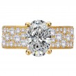 Broad Band Shank Semi-Mount Diamond Engagement Ring