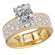 Broad Band Shank Semi-Mount Diamond Engagement Ring