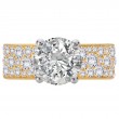 Broad Band Shank Semi-Mount Diamond Engagement Ring