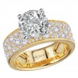 Broad Band Shank Semi-Mount Diamond Engagement Ring