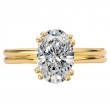 Double Ring Band and Double Prong Diamond Engagement Rin