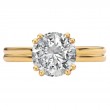 Double Ring Band and Double Prong Diamond Engagement Rin