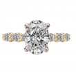 4 Prong Peg Head Semi-Mount Diamond Engagment Ring