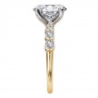 4 Prong Peg Head Semi-Mount Diamond Engagment Ring