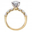 4 Prong Peg Head Semi-Mount Diamond Engagment Ring