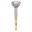 4 Prong Peg Head Semi-Mount Diamond Engagment Ring