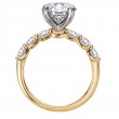 4 Prong Peg Head Semi-Mount Diamond Engagment Ring
