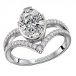 Diamond Split V-Curved Semi-Mount Diamond Ring