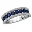 Ladies Fashion Diamond and Sapphire Ring