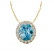 Ladies Fashion Gemstone and Diamond Necklace