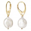 Italian Gold-Plated Coin Pearl Earrings