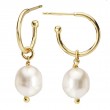 Italian Gold-Plated Pearl Earrings
