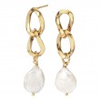 Gold Plated Sterling Silver Italian Pearl Earrings