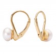 Italian Gold Plated Sterling Silver Pearl Earrings