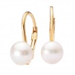 Italian Gold Plated Sterling Silver Pearl Earrings