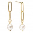 Italian Pearl Paperclip Earrings