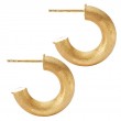 Italian Gold Plated Satin Finish Hoops