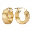 Italian Gold Plated Satin Finish Hoops
