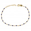 Italian Gold Plated Lapis Color Bracelet