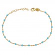 Italian Gold Plated Turquoise Enamel Bracelet