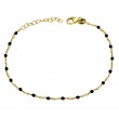 Italian Gold Plated Black Enamel Bracelet