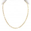 Italian Gold Plated Sterling Silver Paperclip Necklace