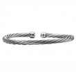Italian Cable Flex Cuff Sterling Silver Bracelet