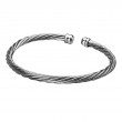 Italian Cable Flex Cuff Sterling Silver Bracelet