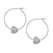 Italian Heart Adorned Hoop Earrings