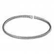 Rhodium Plated Sterling Silver Italian Cuff Bracelet