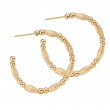 Italian Gold Plated Beaded Hoops