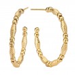 Italian Gold Plated Beaded Hoops