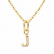 Italian Gold Plated & CZ Initial Necklace